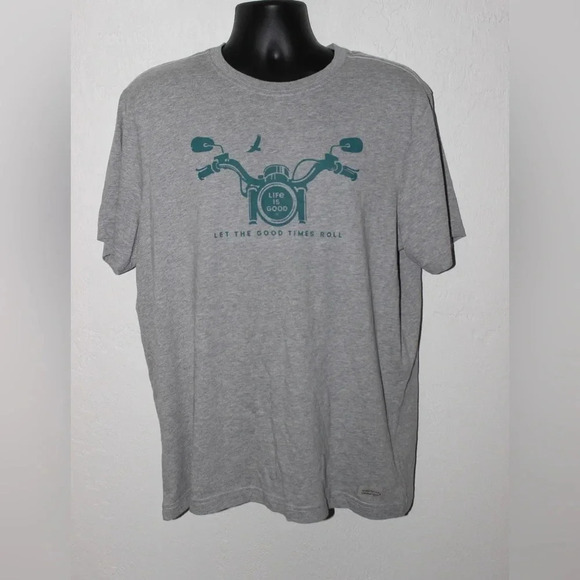 NWT Men’s Life is Good Solid Color Graphic Crusher Unisex T-Shirt Size Large - Picture 1 of 7